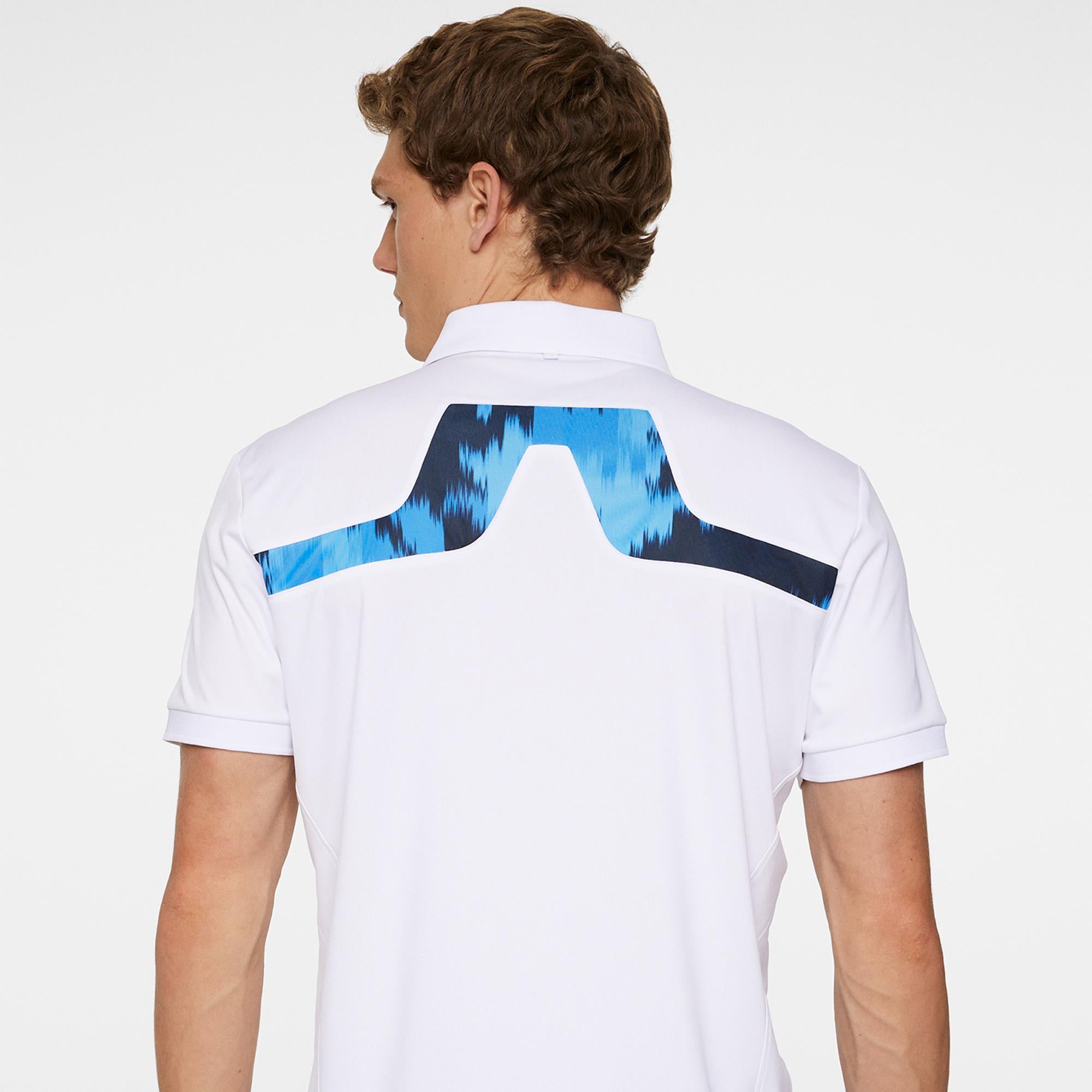 J Lindeberg KV Print Mens Golf Polo Shirt White